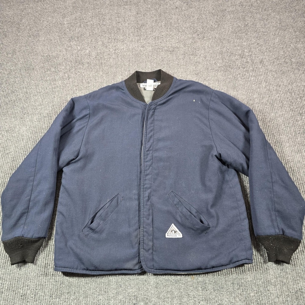 Bulwark Jacket Mens XL Blue FR Nomex Bomber Quilted Work Flame Resistant LNL2NV3